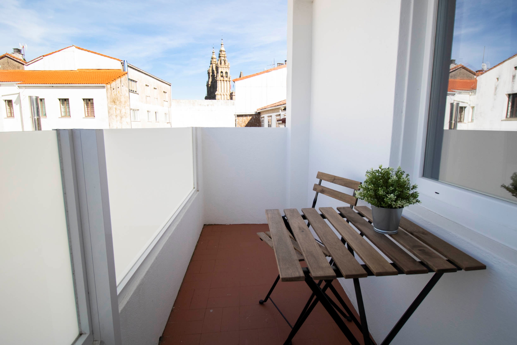 Doble estándar terraza-Hostal Alda Catedral