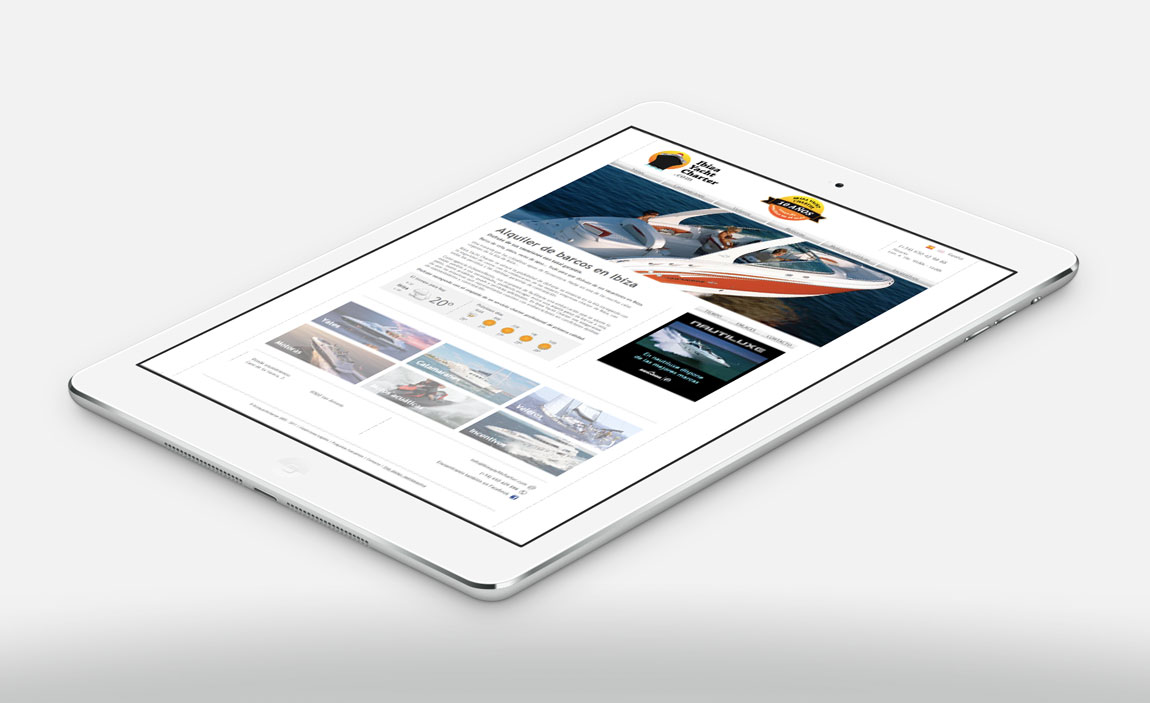 Ibiza Yacht Charter tablet